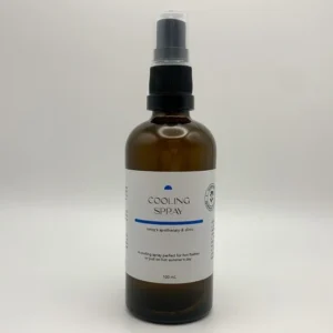 roncys apothecary and clinic hot flash cooling spray in 100mL amber bottle against white background