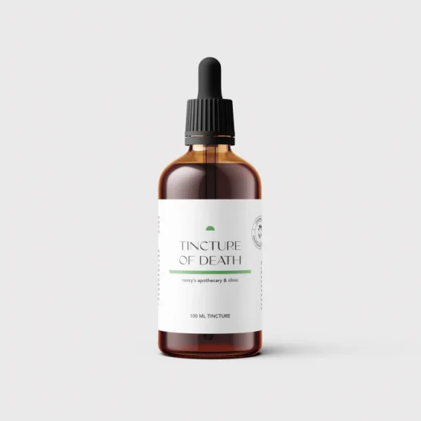 100mL amber bottle herbal gut antimicrobial tincture of death blend by roncy's apothecary & clinic