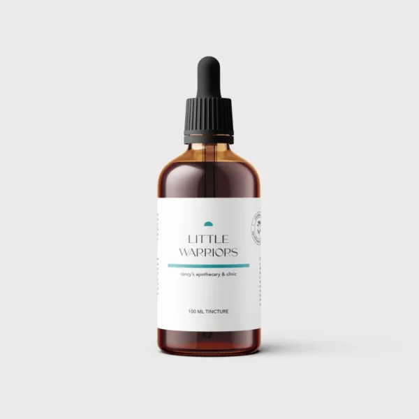 100mL amber bottle herbal little warriors kids cough cold and flu syrup glycerite tincture blend by roncy's apothecary & clinic