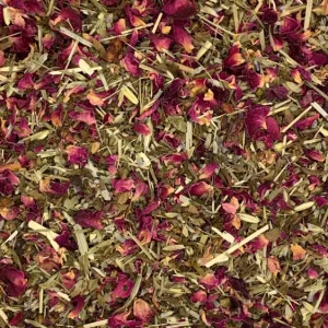 holy basil, oat, and lavender combo neurish nervine tea blend close up